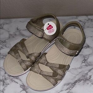 Ryka Olive and Tan Strappy Outdoor Sandals
